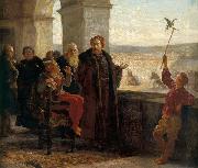 Wojciech Gerson Sigismund the Old with Staeczyk at the Wawel Castle oil painting